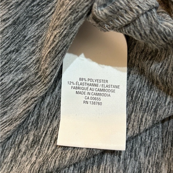 HYBA Gray Long Sleeve Activewear Top Ruched Side Crewneck Women’s XL - Picture 9 of 9